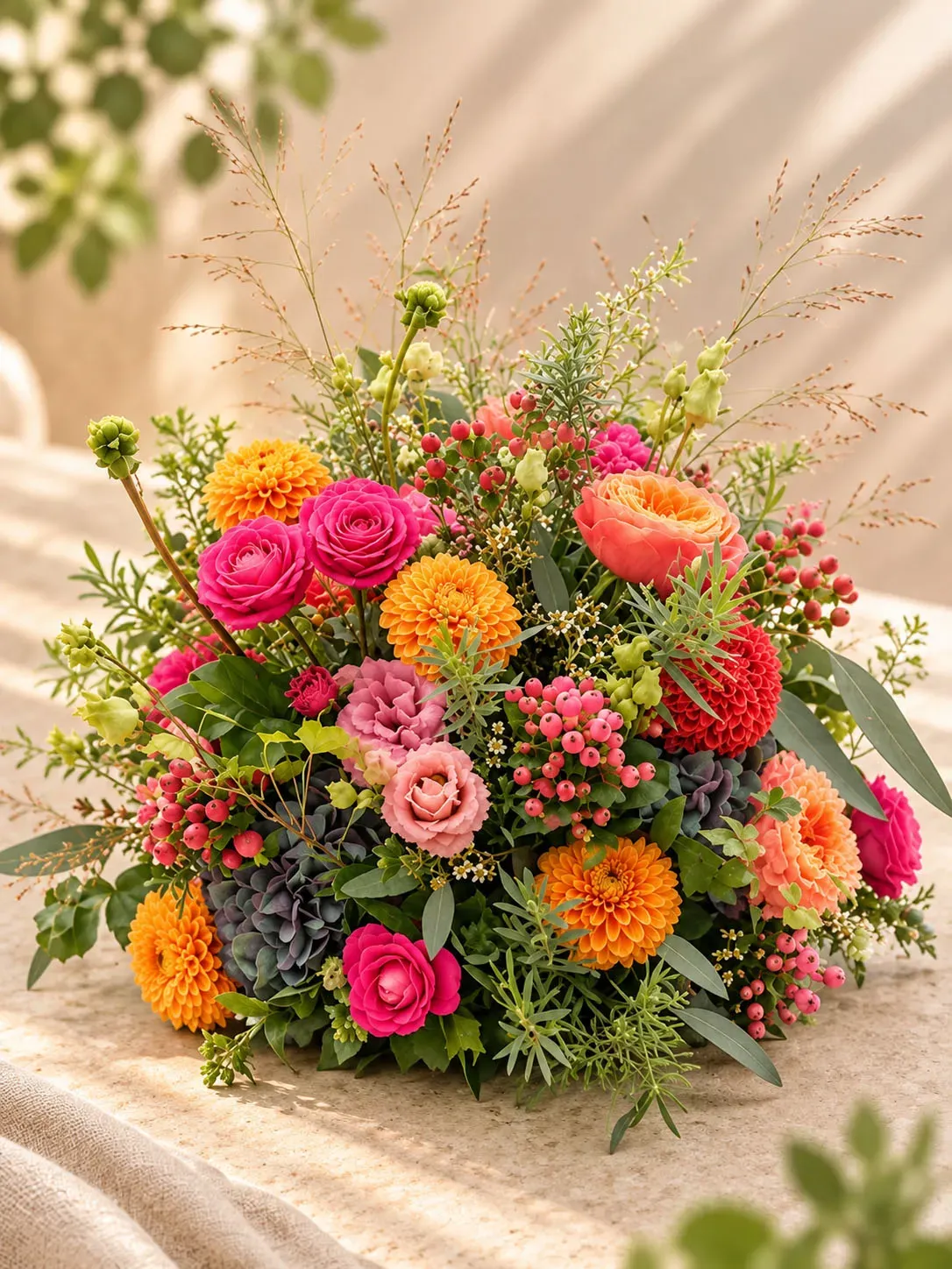 Bloemstuk met wilde natuurbloemen